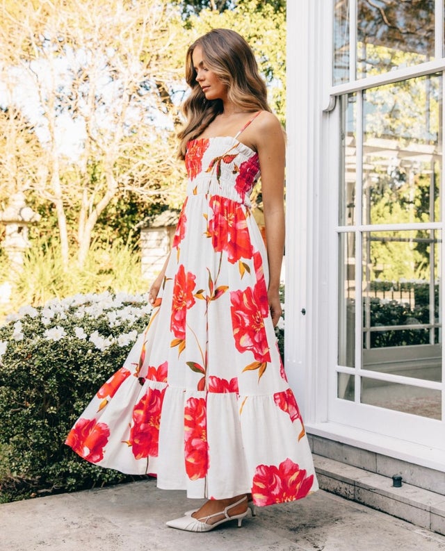 long sleeve long pink dress Just Feels Right Fuchsia Pink Floral Maxi Dress – Shop the Mint main image 0